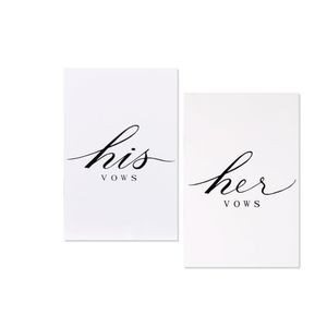 His & Her White with Gold Lettering Vow Books